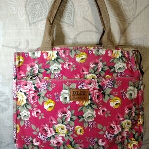 Pink Floral Tote Bag